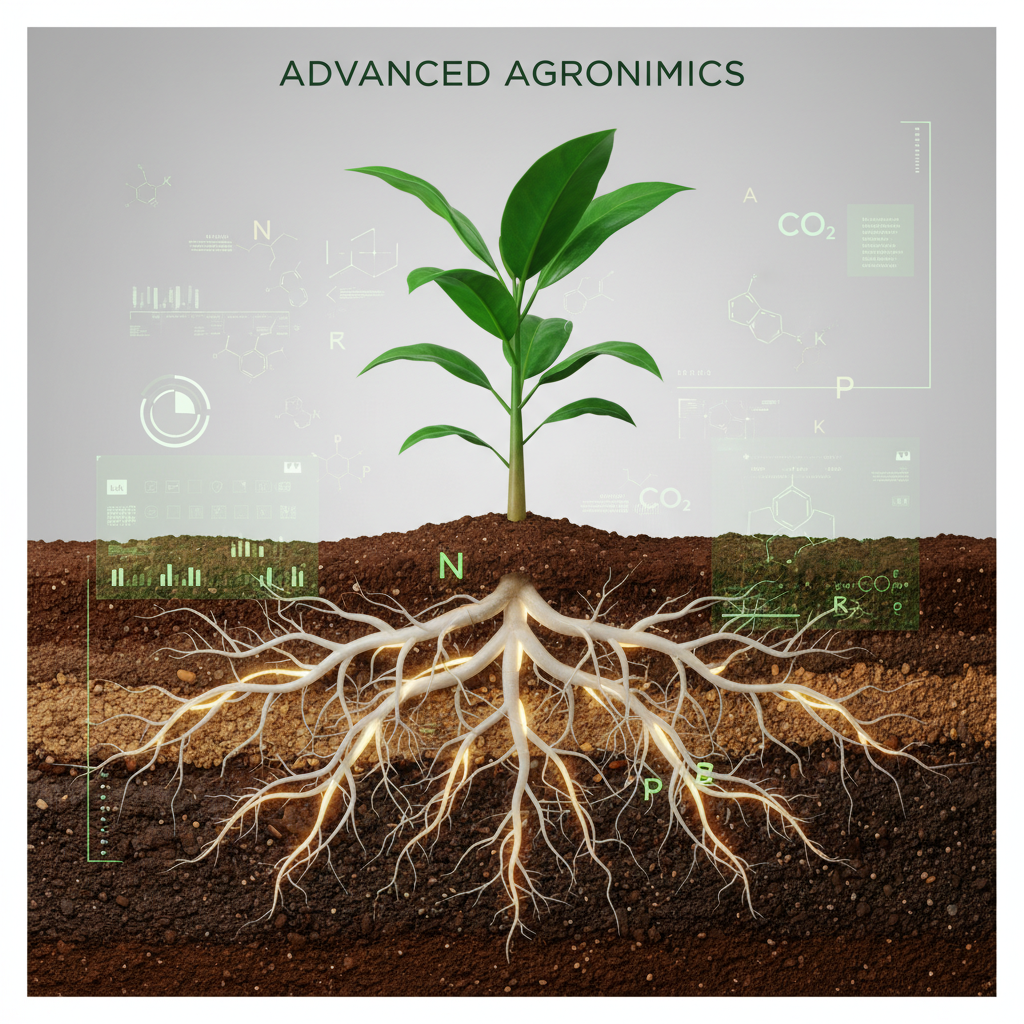 Soil cross-section showing root system