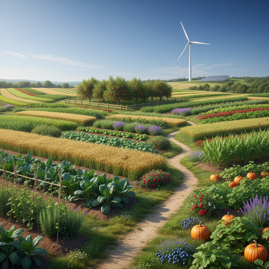 Diverse sustainable crop field